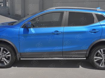 21 749 р. Защита порогов (Ø75x42 мм с проступью, нержавейка) Russtal Nissan Qashqai 2 J11 рестайлинг (2017-2022)  с доставкой в г. Екатеринбург. Увеличить фотографию 2