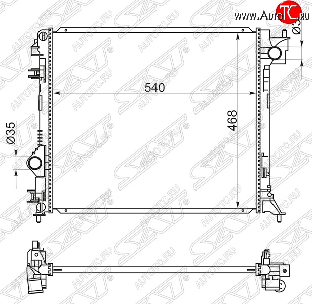 8 299 р. Радиатор двигателя (пластинчатый, R9M, МКПП/АКПП) SAT  Nissan Qashqai  2 - X-trail  3 T32  с доставкой в г. Екатеринбург