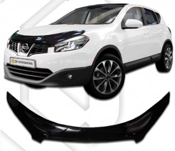 Дефлектор капота CA-Plastiс exclusive Nissan (Нисан) Qashqai +2 (Кашкай)  1 (2008-2014) 1 J10 дорестайлинг, J10 рестайлинг