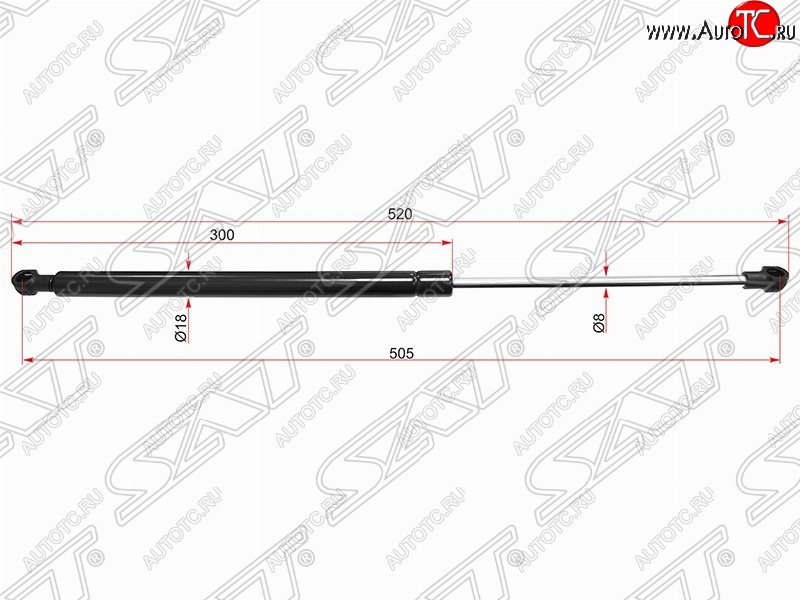 729 р. Газовый упор крышки багажника SAT  Nissan Qashqai +2  1 (2008-2014) J10 дорестайлинг, J10 рестайлинг  с доставкой в г. Екатеринбург