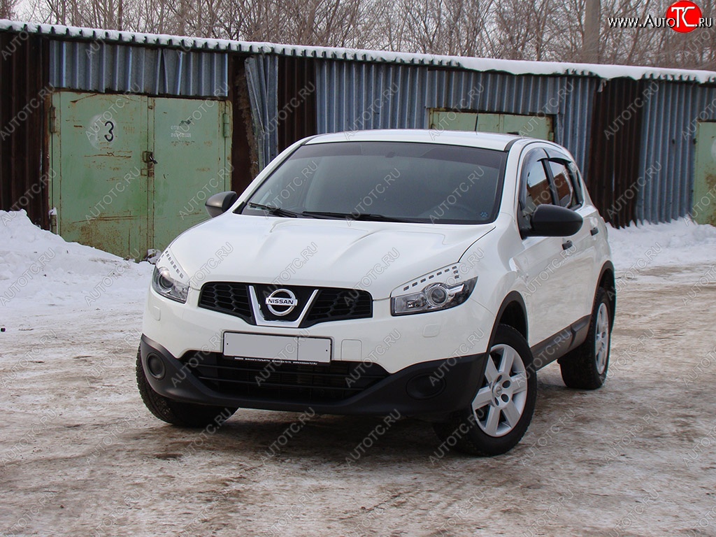 1 599 р. Реснички на фары Tuning-Sport  Nissan Qashqai  1 (2010-2013) J10 рестайлинг (Неокрашенные)  с доставкой в г. Екатеринбург