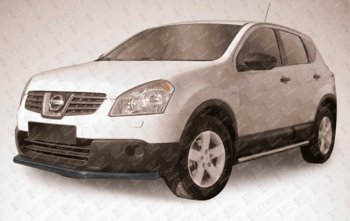 9 899 р. Защита переднего бампера Slitkoff (Ø 57 мм, длинная). Nissan Qashqai 1 J10 рестайлинг (2010-2013) (Сталь с полимерным покрытием. Цвет: черный)  с доставкой в г. Екатеринбург. Увеличить фотографию 1