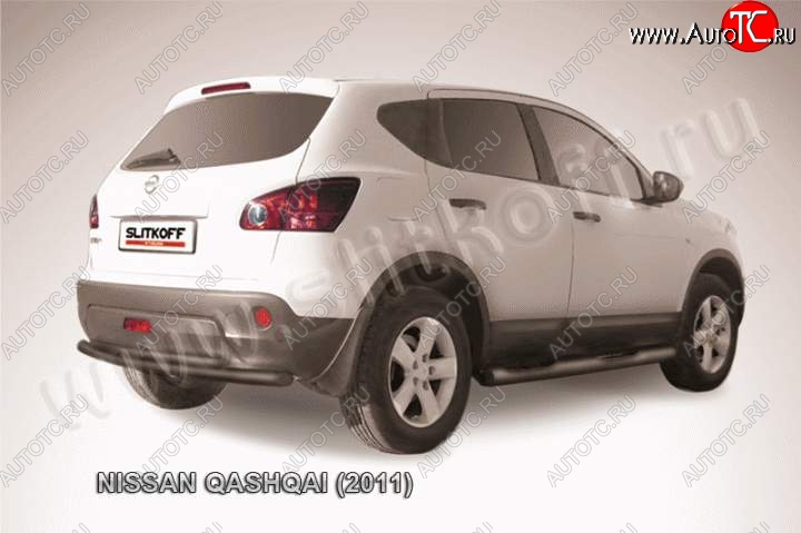 9 949 р. Защита задняя Slitkoff  Nissan Qashqai  1 (2010-2013) J10 рестайлинг (Цвет: серебристый)  с доставкой в г. Екатеринбург