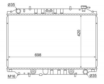 Радиатор двигателя (пластинчатый, 2.0/2.3, МКПП/АКПП) SAT Nissan (Нисан) Serena (Серена)  1 (1991-2001) 1