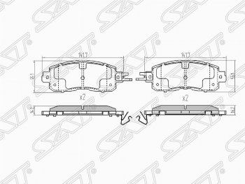 Колодки тормозные (передние) SAT Nissan (Нисан) Teana (Тиана)  3 L33 (2014-2020) 3 L33 дорестайлинг