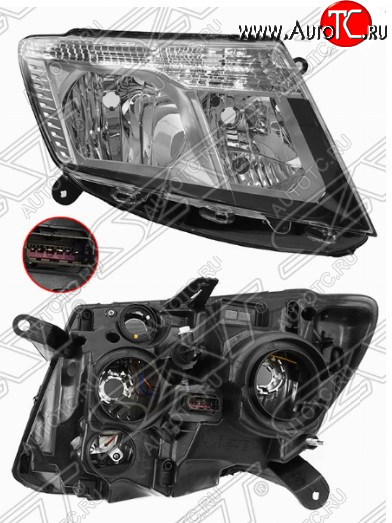 6 549 р. Правая передняя фара SAT (светлый хром) Nissan Terrano D10 рестайлинг (2016-2022)  с доставкой в г. Екатеринбург