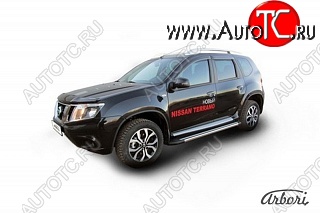 23 399 р. Порожки для ног Arbori Luxe Black Nissan Terrano D10 дорестайлинг (2013-2016)  с доставкой в г. Екатеринбург