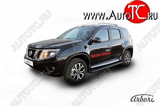 11 609 р. Порожки для ног Arbori Optima Black Nissan Terrano D10 дорестайлинг (2013-2016)  с доставкой в г. Екатеринбург