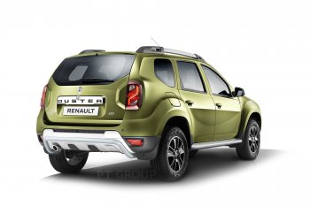 15 899 р. Порожки для ног из трубы Ø51 с алюминиевой площадкой Petroil Tuning Эстонец Renault Duster HS рестайлинг (2015-2021) (Черный (Шагрень))  с доставкой в г. Екатеринбург. Увеличить фотографию 2