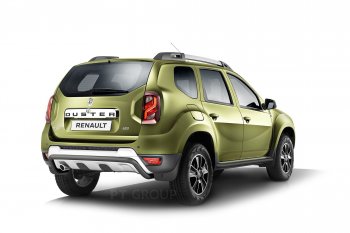 15 899 р. Порожки для ног из трубы Ø51 с алюминиевой площадкой Petroil Tuning Эстонец Renault Duster HS рестайлинг (2015-2021) (Черный (Шагрень))  с доставкой в г. Екатеринбург. Увеличить фотографию 3