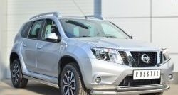 13 799 р. Защита переднего бампера (2 трубыØ63 и 42 мм, нержавейка) SLITKOFF Nissan Terrano D10 рестайлинг (2016-2022)  с доставкой в г. Екатеринбург. Увеличить фотографию 4