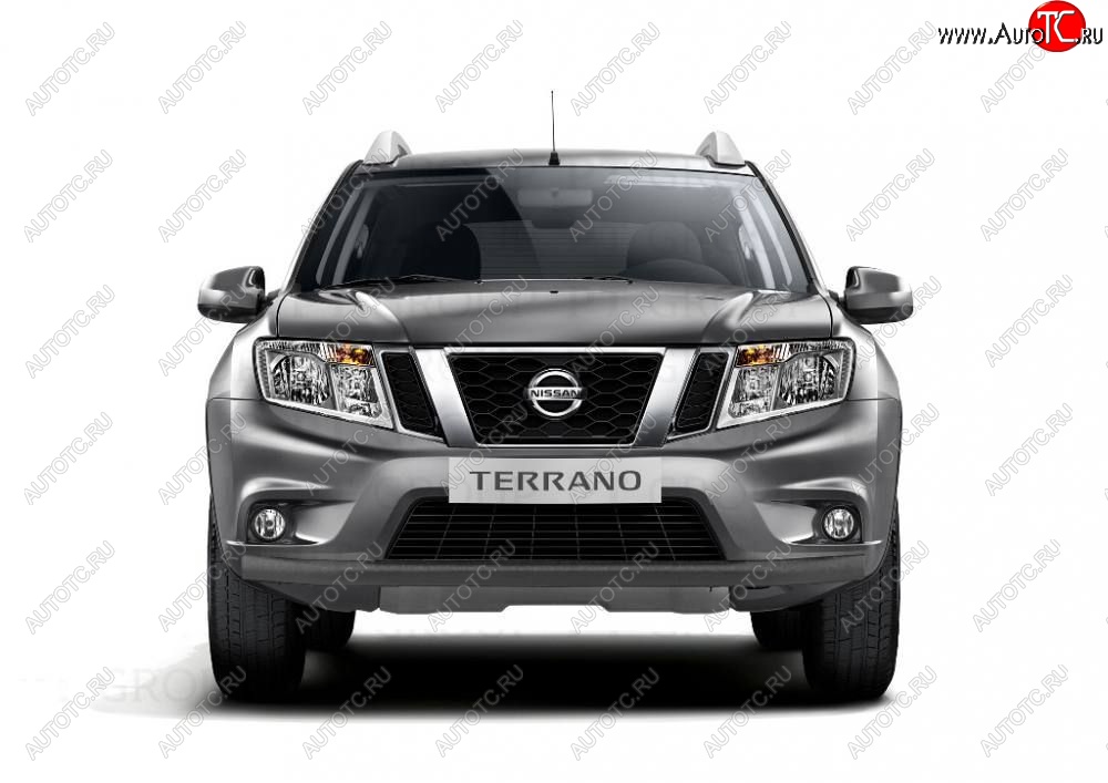 4 299 р. Защита переднего бампера (одинарная, Ø63 мм) Petroil Tuning Nissan Terrano D10 рестайлинг (2016-2022) (Серебристый (Искра))  с доставкой в г. Екатеринбург