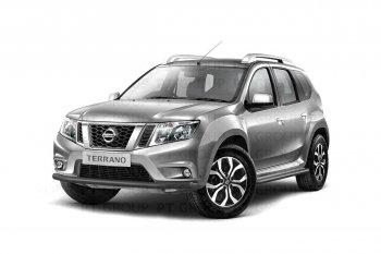 4 299 р. Защита переднего бампера (одинарная, Ø63 мм) Petroil Tuning Nissan Terrano D10 рестайлинг (2016-2022) (Серебристый (Искра))  с доставкой в г. Екатеринбург. Увеличить фотографию 2