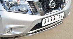 10 399 р. Защита переднего бампера (Ø42 мм волна, нержавейка) Russtal Nissan Terrano D10 рестайлинг (2016-2022)  с доставкой в г. Екатеринбург. Увеличить фотографию 2