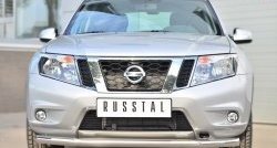 Одинарная защита переднего бампера диаметром 63 мм Russtal Nissan Terrano D10 рестайлинг (2016-2022)