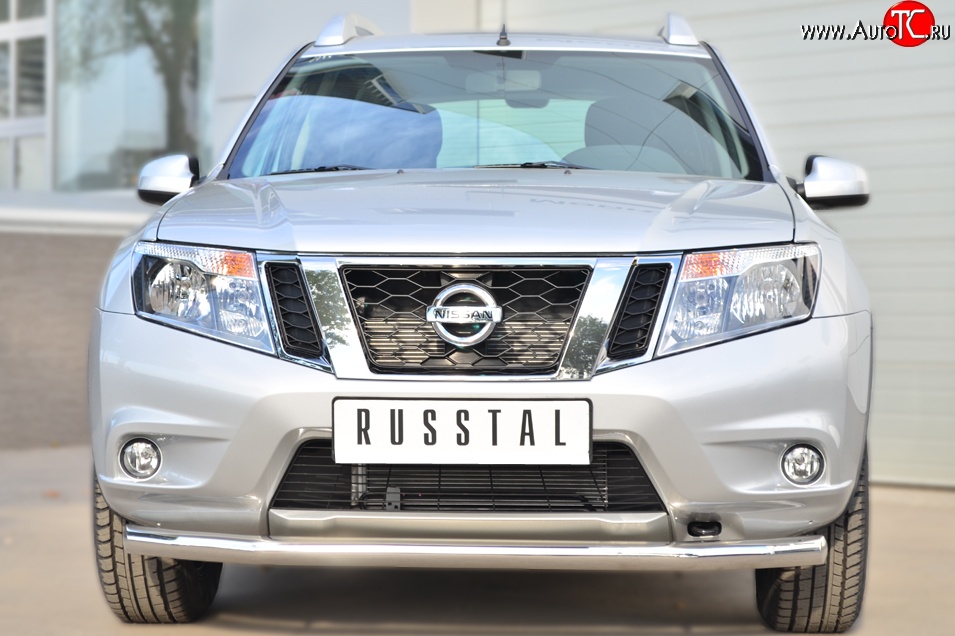 11 499 р. Одинарная защита переднего бампера диаметром 63 мм SLITKOFF Nissan Terrano D10 рестайлинг (2016-2022)  с доставкой в г. Екатеринбург