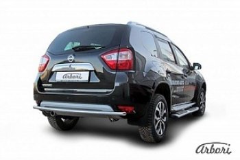 10 999 р. Защита заднего бампера Arbori (нержавейка, 1 труба d42 mm). Nissan Terrano D10 дорестайлинг (2013-2016)  с доставкой в г. Екатеринбург. Увеличить фотографию 1