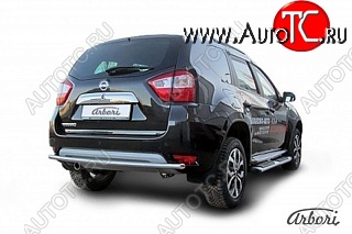 10 999 р. Защита заднего бампера Arbori (нержавейка, 1 труба d42 mm). Nissan Terrano D10 дорестайлинг (2013-2016)  с доставкой в г. Екатеринбург