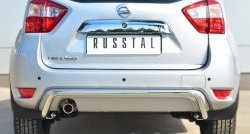 10 399 р. Защита заднего бампера (Ø42 мм волна, нержавейка) Russtal Nissan Terrano D10 дорестайлинг (2013-2016)  с доставкой в г. Екатеринбург. Увеличить фотографию 1