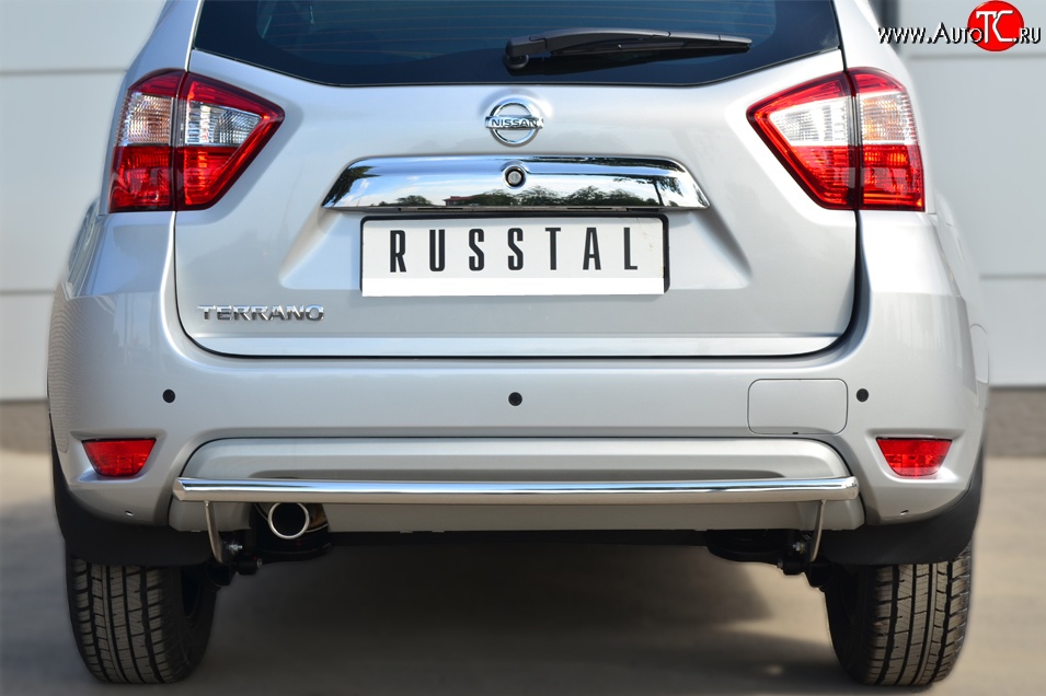 9 349 р. Одинарная защита заднего бампера из трубы диаметром 42 мм Russtal Nissan Terrano D10 дорестайлинг (2013-2016)  с доставкой в г. Екатеринбург