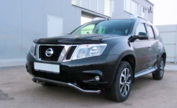 Защита переднего бампера Slitkoff (Ø 57, волна). Nissan Terrano D10 дорестайлинг (2013-2016)