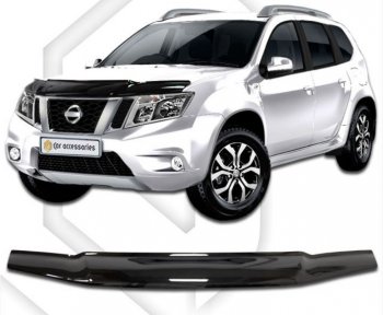 Дефлектор капота CA-Plastiс Nissan (Нисан) Terrano (Террано)  D10 (2013-2022) D10 дорестайлинг, рестайлинг