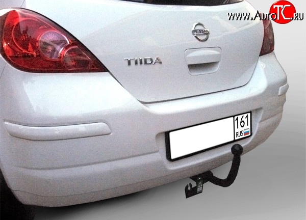 6 999 р. Фаркоп (хетчбек) Лидер Плюс Nissan Tiida 1 хэтчбек C11 рестайлинг (2010-2014) (Без электропакета)  с доставкой в г. Екатеринбург