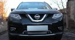 1 569 р. Сетка (под парктроник) на бампер Russtal (хром)  Nissan X-trail  3 T32 (2017-2022) рестайлинг  с доставкой в г. Екатеринбург. Увеличить фотографию 2