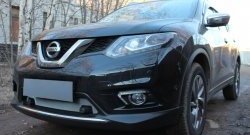 1 569 р. Сетка (под парктроник) на бампер Russtal (хром) Nissan X-trail 3 T32 рестайлинг (2017-2022)  с доставкой в г. Екатеринбург. Увеличить фотографию 1