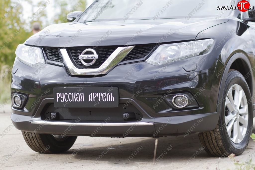 859 р. Зимняя заглушка решетки переднего бампера РА Nissan X-trail 3 T32 дорестайлинг (2013-2018)  с доставкой в г. Екатеринбург