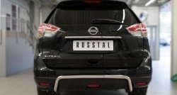 7 349 р. Защита заднего бампера (Ø42 мм волна, нержавейка) Russtal  Nissan X-trail  3 T32 (2017-2022) рестайлинг  с доставкой в г. Екатеринбург. Увеличить фотографию 1