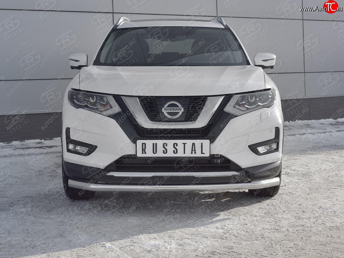 15 699 р. Защита переднего бампера (Ø63 мм, нержавейка) SLITKOFF Nissan X-trail 3 T32 дорестайлинг (2013-2018)  с доставкой в г. Екатеринбург