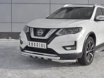 24 999 р. Защита переднего бампера (Ø63 мм с клыками, нержавейка) SLITKOFF Nissan X-trail 3 T32 дорестайлинг (2013-2018)  с доставкой в г. Екатеринбург. Увеличить фотографию 4