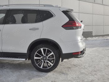 7 899 р. Защита заднего бампера (Ø63 мм, нержавейка) Russtal  Nissan X-trail  3 T32 (2017-2022) рестайлинг  с доставкой в г. Екатеринбург. Увеличить фотографию 3