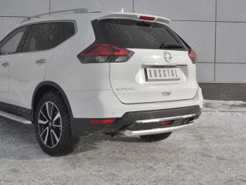 7 899 р. Защита заднего бампера (Ø63 мм, нержавейка) Russtal  Nissan X-trail  3 T32 (2017-2022) рестайлинг  с доставкой в г. Екатеринбург. Увеличить фотографию 4