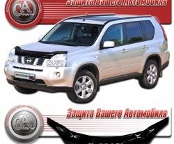 2 199 р. Дефлектор капота CA Plastic  Nissan X-trail  2 T31 (2007-2011) дорестайлинг (Classic черный, Без надписи)  с доставкой в г. Екатеринбург. Увеличить фотографию 1