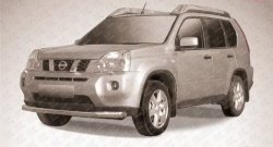 14 999 р. Одинарная защита переднего бампера диаметром 76 мм Slitkoff  Nissan X-trail  2 T31 (2010-2015) рестайлинг (Цвет: нержавеющая полированная сталь)  с доставкой в г. Екатеринбург. Увеличить фотографию 1