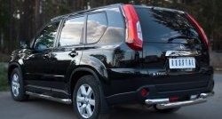 17 649 р. Защита заднего бампера (2 трубы Ø76, нержавейка) SLITKOFF Nissan X-trail 2 T31 рестайлинг (2010-2015)  с доставкой в г. Екатеринбург. Увеличить фотографию 4