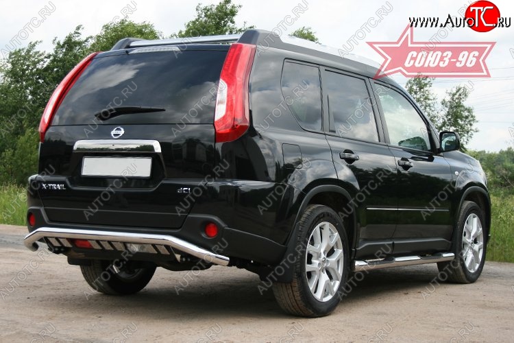 16 244 р. Защита заднего бампера Souz-96 (d60 с элементами из профиля) Nissan X-trail 2 T31 рестайлинг (2010-2015)  с доставкой в г. Екатеринбург