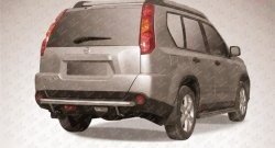 Одинарная защита заднего бампера из трубы диаметром 57 мм Slitkoff Nissan X-trail 2 T31 рестайлинг (2010-2015)