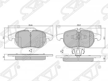 1 479 р. Колодки тормозные SAT (передние) Opel Astra H универсал рестайлинг (2007-2015)  с доставкой в г. Екатеринбург. Увеличить фотографию 1