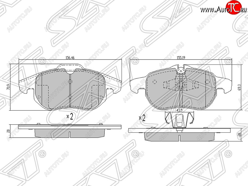 1 479 р. Колодки тормозные SAT (передние)  Opel Astra (H,  H GTC), Signum, Vectra (C), Zafira (В)  с доставкой в г. Екатеринбург