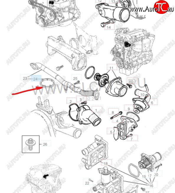 121 р. Уплотнительное кольцо маслопровода GM (дв. Z16XEP, к корпусу масляного фильтра) Opel Astra H универсал (2004-2007)  с доставкой в г. Екатеринбург