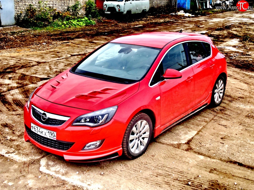 15 199 р. Пластиковый капот Sport Opel Astra J хэтчбек 5 дв.  рестайлинг (2012-2017) (Неокрашенный)  с доставкой в г. Екатеринбург