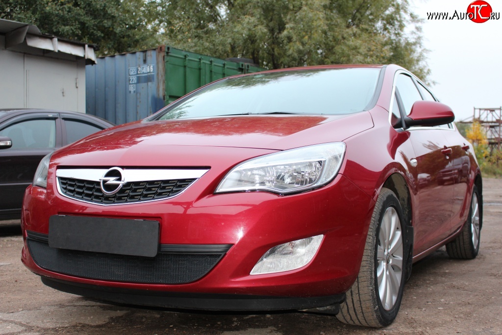 1 469 р. Сетка на бампер Russtal (черная)  Opel Astra  J (2009-2012) хэтчбек 5 дв. дорестайлинг  с доставкой в г. Екатеринбург