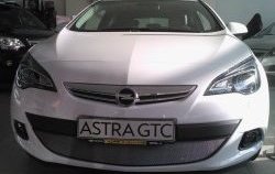 1 539 р. Сетка на бампер GTC Russtal (хром)  Opel Astra  J (2009-2012) хэтчбек 5 дв. дорестайлинг  с доставкой в г. Екатеринбург. Увеличить фотографию 1