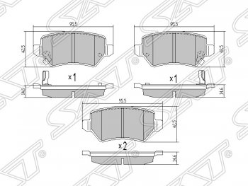 Колодки тормозные SAT (задние) Opel Astra G седан (1998-2005)