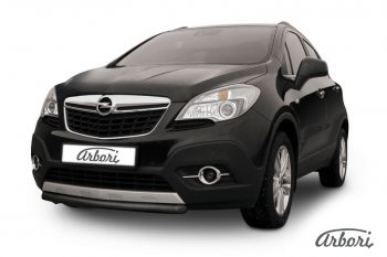 5 849 р. Защита переднего бампера Arbori (короткая, черная, 1 труба d57 mm). Opel Mokka  дорестайлинг (2012-2016)  с доставкой в г. Екатеринбург. Увеличить фотографию 1