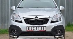 16 999 р. Защита переднего бампера (2 трубыØ63 и 42 мм, нержавейка) Russtal  Opel Mokka (2012-2016)  дорестайлинг  с доставкой в г. Екатеринбург. Увеличить фотографию 1