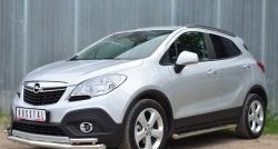 13 849 р. Защита порогов из круглой трубы диаметром 63 мм Russtal Opel Mokka  дорестайлинг (2012-2016) (Защита порогов с со скосами на торцах (вариант 1))  с доставкой в г. Екатеринбург. Увеличить фотографию 4